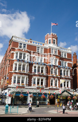 Scarisbrick hotel on Lord Street in classic resort town centre in summer. Southport Merseyside England UK Britain Stock Photo