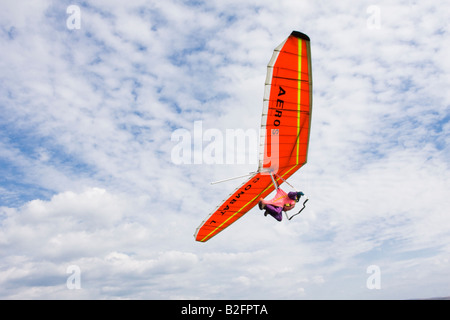 Hang Gliding Launch Sequence 9 of 12 off Buckstones Edge, West Yorkshire Stock Photo