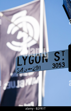 Lygon Street the heart of Carlton and the Carlton Football Club - Melbourne, Victoria, AUSTRALIA Stock Photo