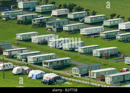 Static caravan park Permanent holiday home caravan park Borth Ceredigion UK west coast of North Wales  July 2008 2000s HOMER SYKES Stock Photo