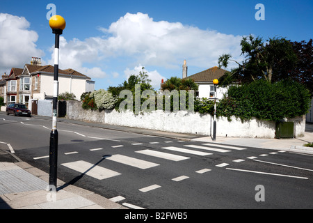 Zebra Crossing with Zig Zag White Lines Stock Photo - Alamy