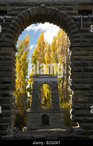 Historic Bridge Piers Clutha River Alexandra Central Otago South Island New Zealand Stock Photo