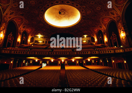 Golden seats and interior of the Ocean Theater, Providence, Rhode Island Stock Photo