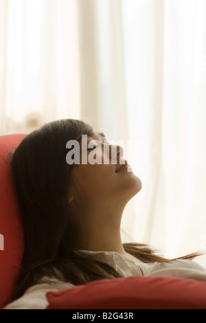 Close-up of a young woman sleeping Stock Photo