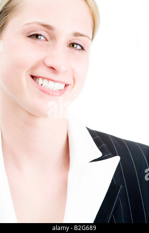 smiling businesswoman tradeswoman young woman portrait Stock Photo
