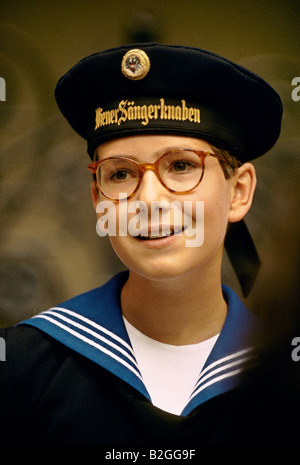boy from the vienna boys choir which has been singing in the chapel royal of the imperial palace for 500 years Stock Photo