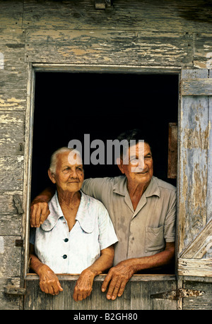 Elderly couple on the isle of youth, Cuba Stock Photo