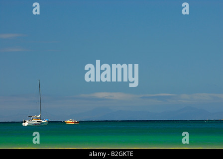 sailing boat Tasman sea Bark Bay p new zealand Abel Tasman n Nationalpark Tasman sea Nelson Region Stock Photo