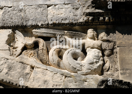 Decoration in the Triumphal Arch of Orange, France Stock Photo
