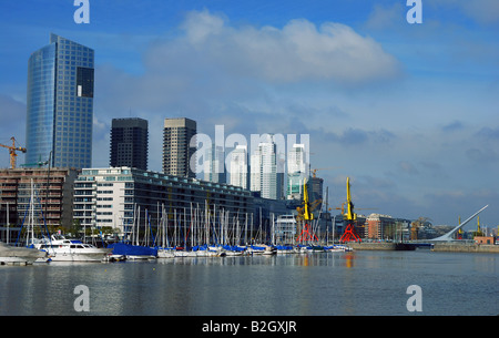Panoramic view of Puerto Madero the new waterfront district from Buenos Aires in Argentina with the Yacht Club of the city Stock Photo