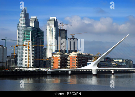 Panoramic view of Puerto Madero the new waterfront district from the city of Buenos Aires in Argentina. Stock Photo