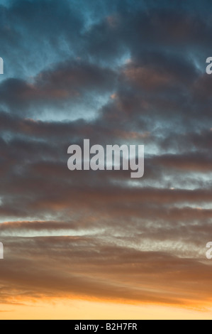 The winter sky after a beautiful sunset. Stock Photo