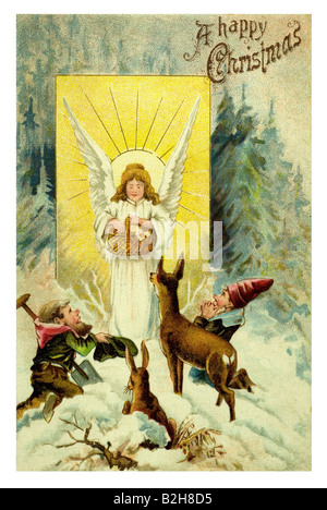 Postcard motive Christmas joy for for all in the world 19th century Germany Stock Photo