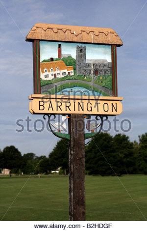 Barrington Village Sign, Cambridgeshire, England, UK Stock Photo ...