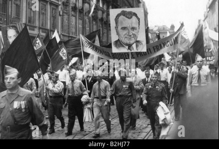geography/travel, Czech Republic, politics, 1st May Parade, Prague 1.5.1948, Stock Photo