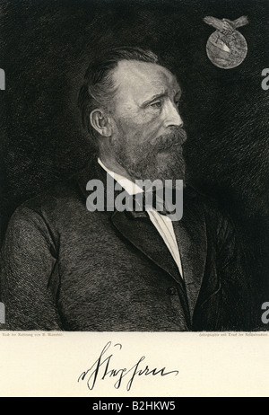 Stephan, Heinrich von, 7.1.1831 - 8.4.1897, German official, portrait, heliography after etching by B. Mannfeld, circa 1900, Stock Photo