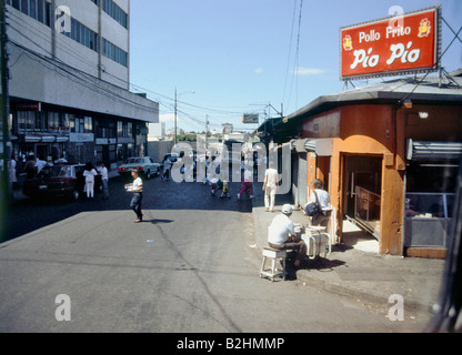 geography / travel, Costa Rica, San Jose, street scenes, street with shop, Stock Photo