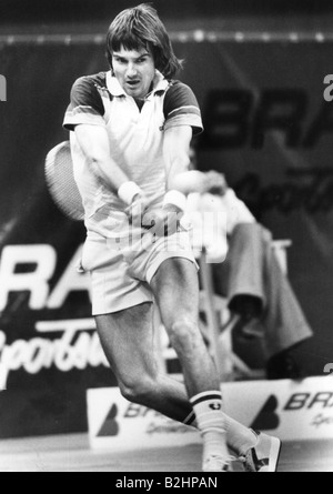 Connors, James Scott (Jimmy), * 2.9.1952, American athlete (tennis), during tennis match, 1976, Stock Photo