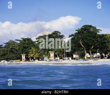 geography / travel, Jamaica, Negril, western Jamaica, tourist beach, holiday, holidays, vacation, Stock Photo