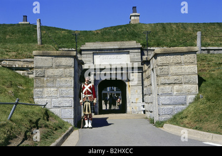 geography / travel, Canada, Nova Scotia, Halifax, citadel, soldier at the entrance in traditional clothes, tradition, historic Stock Photo