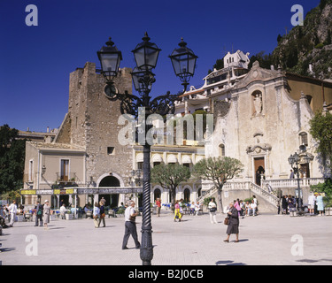 geography / travel, Italy, Sicily, Taormina, squares, Main square Stock Photo