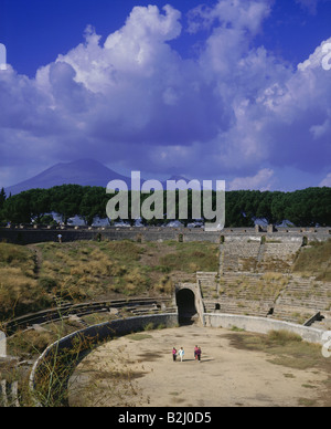 geography / travel, Italy, Pompei / Pompeii, Excavations, Amphitheatre, pompeij, pompeii, catastrophe, destruction, vulcanic eru Stock Photo