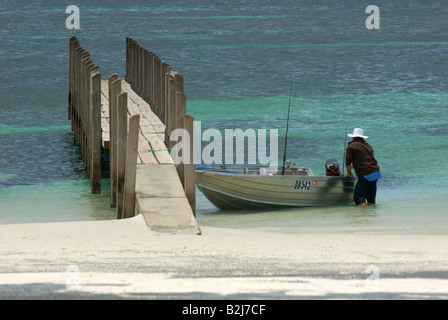 An Aluminium Fishing Boat at the Shore Stock Photo - Image of