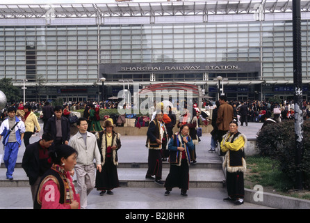 geography / travel, China, Shanghai, buildings, Shanghai Railway Station, exterior view, Additional-Rights-Clearance-Info-Not-Available Stock Photo