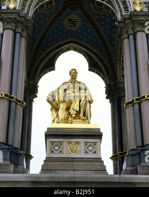 Prince Albert of Saxe-Coburg and Gotha, 26.8.1819 - 14.12.1861, Albert Memorial in London, detail, architect: Sir George Gilbert Scott, built: 1864 - 1975, Stock Photo
