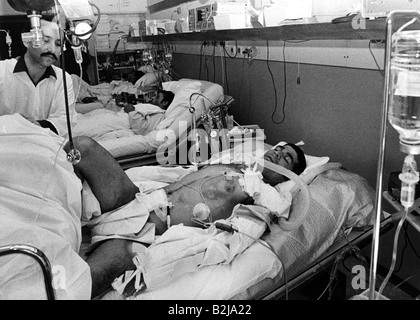 events, Iran-Iraq War 1980 - 1988, wounded in a hospital, Irak, circa 1985, victims, medical service, Iran, 20th century, historic, historical, people, 1980s, Stock Photo