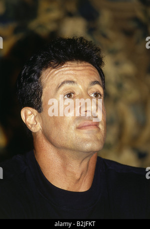 Stallone, Sylvester, * 6.7.1946, American actor, portrait, at press conference, movie 'Cliffhanger', Hamburg, 1993,