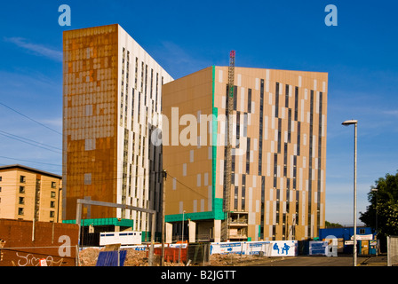 New student apartments under construction, Manchester, England, UK Stock Photo