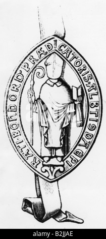 Albertus Magnus, von Bollstadt Count, circa 1193 - 15.11.1280, German theologist and philosopher, his signet, Stock Photo