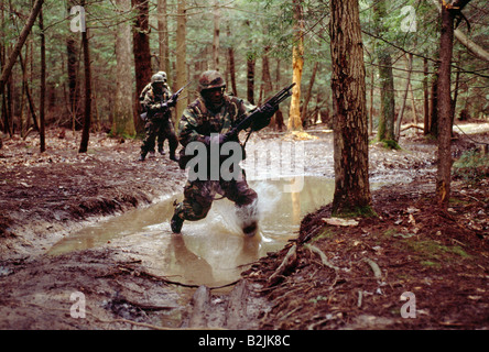 US Army soldier on maneuvers in the field Stock Photo