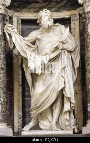 Bartholomew the Apostle, statue at the Basilica of St. John Lateran, built: middle of the 17th century, Rome, Italy, Stock Photo
