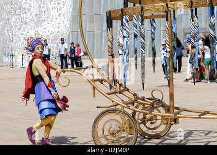 Cirque du Soleil´s cavalcade The Awakening of the Serpent in Expo 2008 Stock Photo