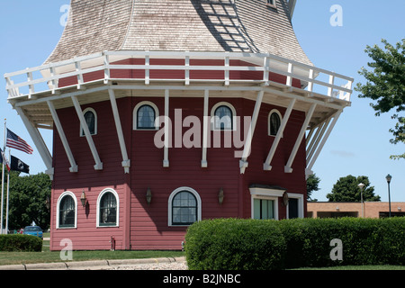Orange City Iowa Chamber of Commerce located in lower part of dutch windmill replica Stock Photo