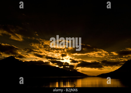Sunset over Turnagain Arm Stock Photo