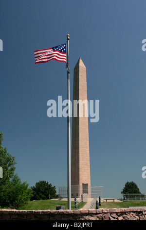 Early US flag Sergeant Floyd Monument Sioux City Iowa Stock Photo