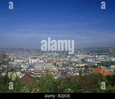 geography / travel, Germany, Baden-Wuerttemberg, Stuttgart, city views / cityscapes, view from Richard Wagner Street, Additional-Rights-Clearance-Info-Not-Available Stock Photo