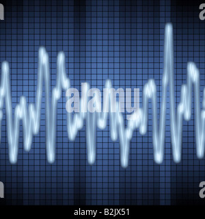 great image of a blue audio or sound wave Stock Photo