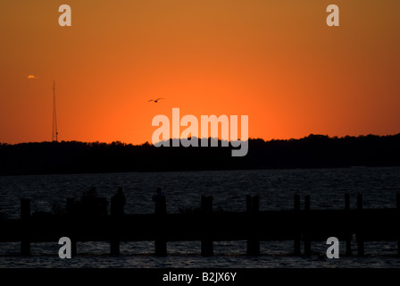 Sunset at Ocean City, Maryland, United States Stock Photo