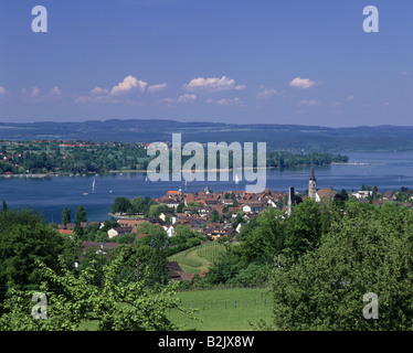 geography / travel, Switzerland, landscapes, Lake Constance, view towards Steckborn and peninsula Hoern, Additional-Rights-Clearance-Info-Not-Available Stock Photo
