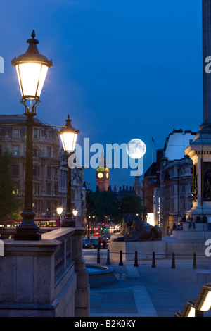 WHITEHALL & WESTMINSTER FROM TRAFALGAR SQUARE LONDON ENGLAND UK Stock Photo