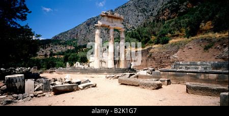 geography / travel, Greece, Delphi (Delphoi), sanctuary of Athena Pronaia (Marmaria), Tholos, built: 4th century B.C., Additional-Rights-Clearance-Info-Not-Available Stock Photo
