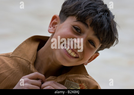 Syrian Boy at Umayyad Mosque in Damascus Syria Stock Photo