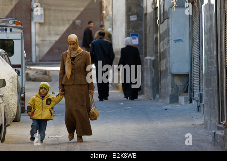 Street Scene in the Old City in Damascus Syria Stock Photo