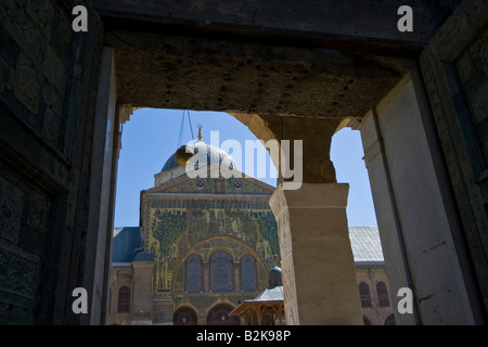 Entrance to the Umayyad Mosque in Damascus Syria Stock Photo