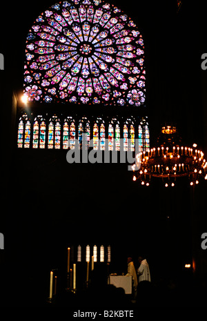 interior of notre dame cathedral paris france Stock Photo