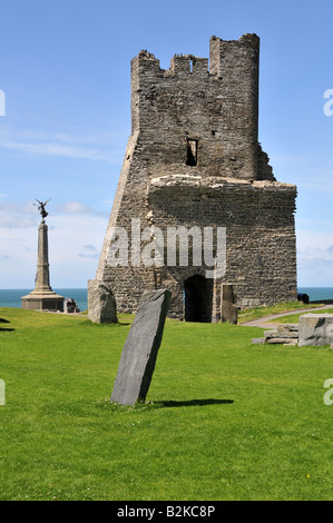 Ruins of Aberystwyth Castle built in the 13th Centuary by Edward 1st Ceredigion Wales Cymru Stock Photo